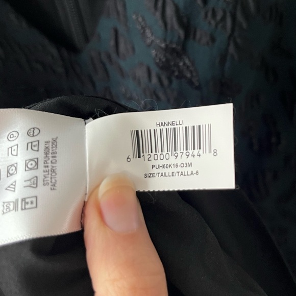 BCBG MaxAzria Hannelli Fit and Flare Dress Forest Green with Black Leopard Print - Picture 9 of 9